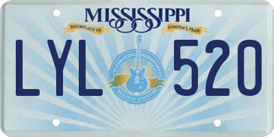MS license plate LYL520