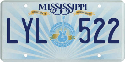 MS license plate LYL522