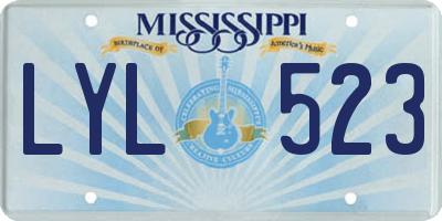 MS license plate LYL523