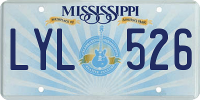 MS license plate LYL526