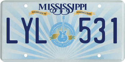 MS license plate LYL531