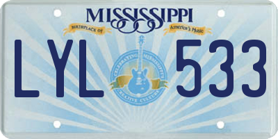 MS license plate LYL533