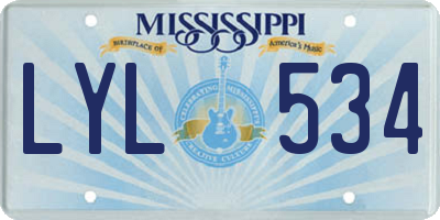 MS license plate LYL534