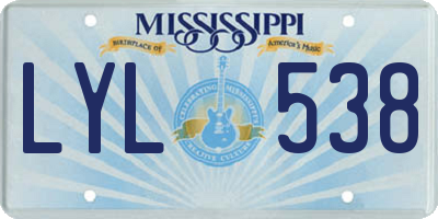 MS license plate LYL538
