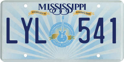 MS license plate LYL541