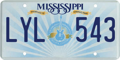 MS license plate LYL543