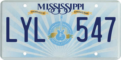 MS license plate LYL547
