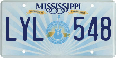 MS license plate LYL548