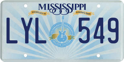 MS license plate LYL549