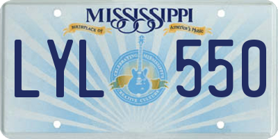 MS license plate LYL550