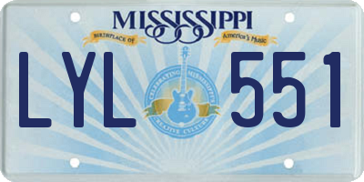 MS license plate LYL551