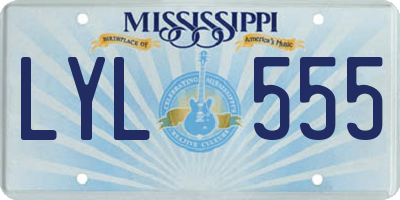MS license plate LYL555