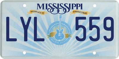 MS license plate LYL559