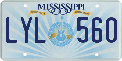 MS license plate LYL560