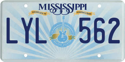 MS license plate LYL562