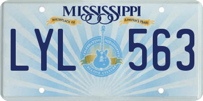 MS license plate LYL563