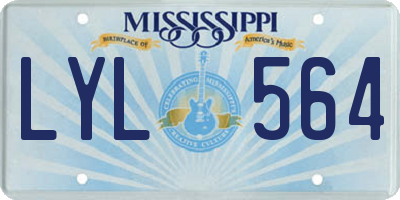 MS license plate LYL564