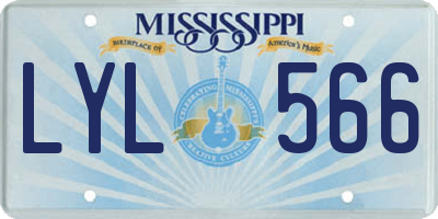 MS license plate LYL566