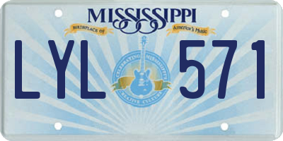 MS license plate LYL571