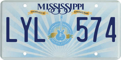MS license plate LYL574