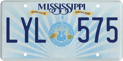 MS license plate LYL575