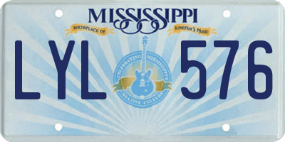 MS license plate LYL576