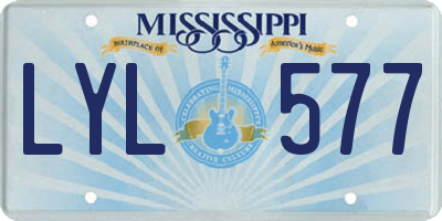 MS license plate LYL577