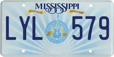 MS license plate LYL579