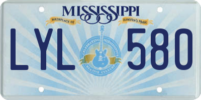 MS license plate LYL580