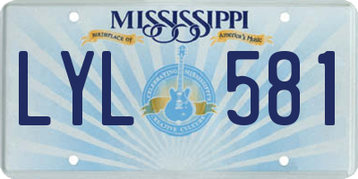 MS license plate LYL581