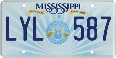 MS license plate LYL587