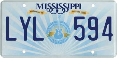 MS license plate LYL594