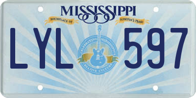 MS license plate LYL597