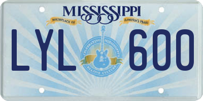 MS license plate LYL600
