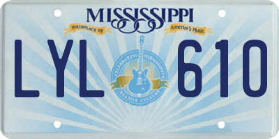MS license plate LYL610