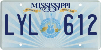 MS license plate LYL612