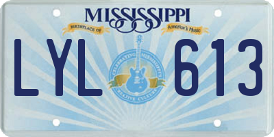 MS license plate LYL613