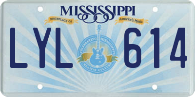 MS license plate LYL614