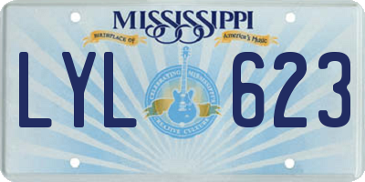 MS license plate LYL623