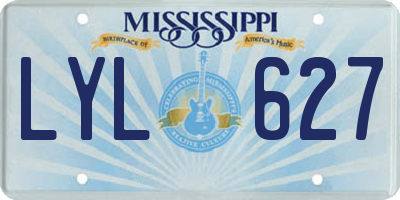 MS license plate LYL627