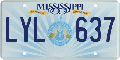 MS license plate LYL637