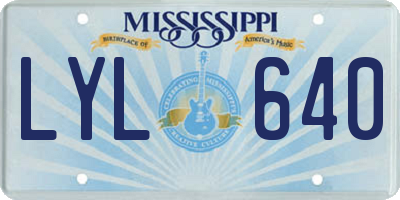 MS license plate LYL640