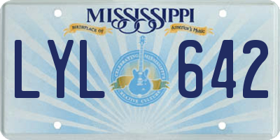 MS license plate LYL642