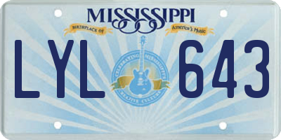 MS license plate LYL643