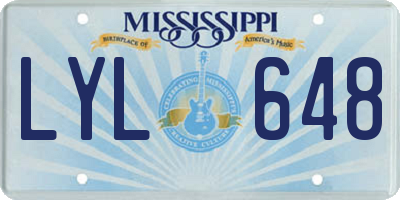 MS license plate LYL648