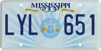 MS license plate LYL651