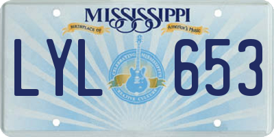 MS license plate LYL653