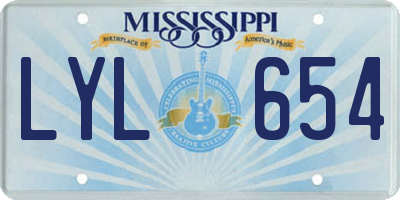 MS license plate LYL654