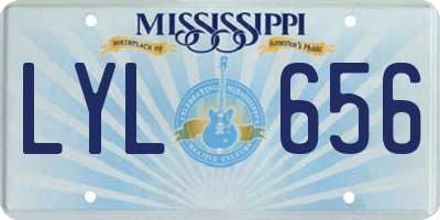 MS license plate LYL656