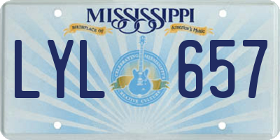 MS license plate LYL657